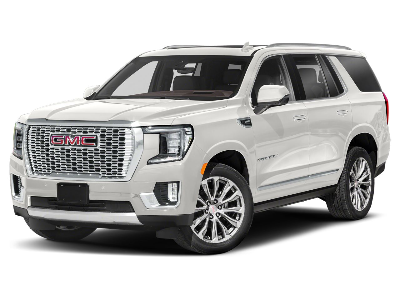 2023 GMC Yukon Denali in White Frost Tricoat — front three-quarter view