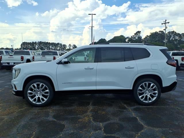 2026 GMC Acadia Denali in Glacier White Tricoat — front three-quarter view