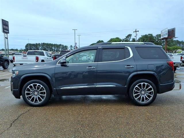 2021 GMC Acadia Denali in Hunter Metallic — front three-quarter view