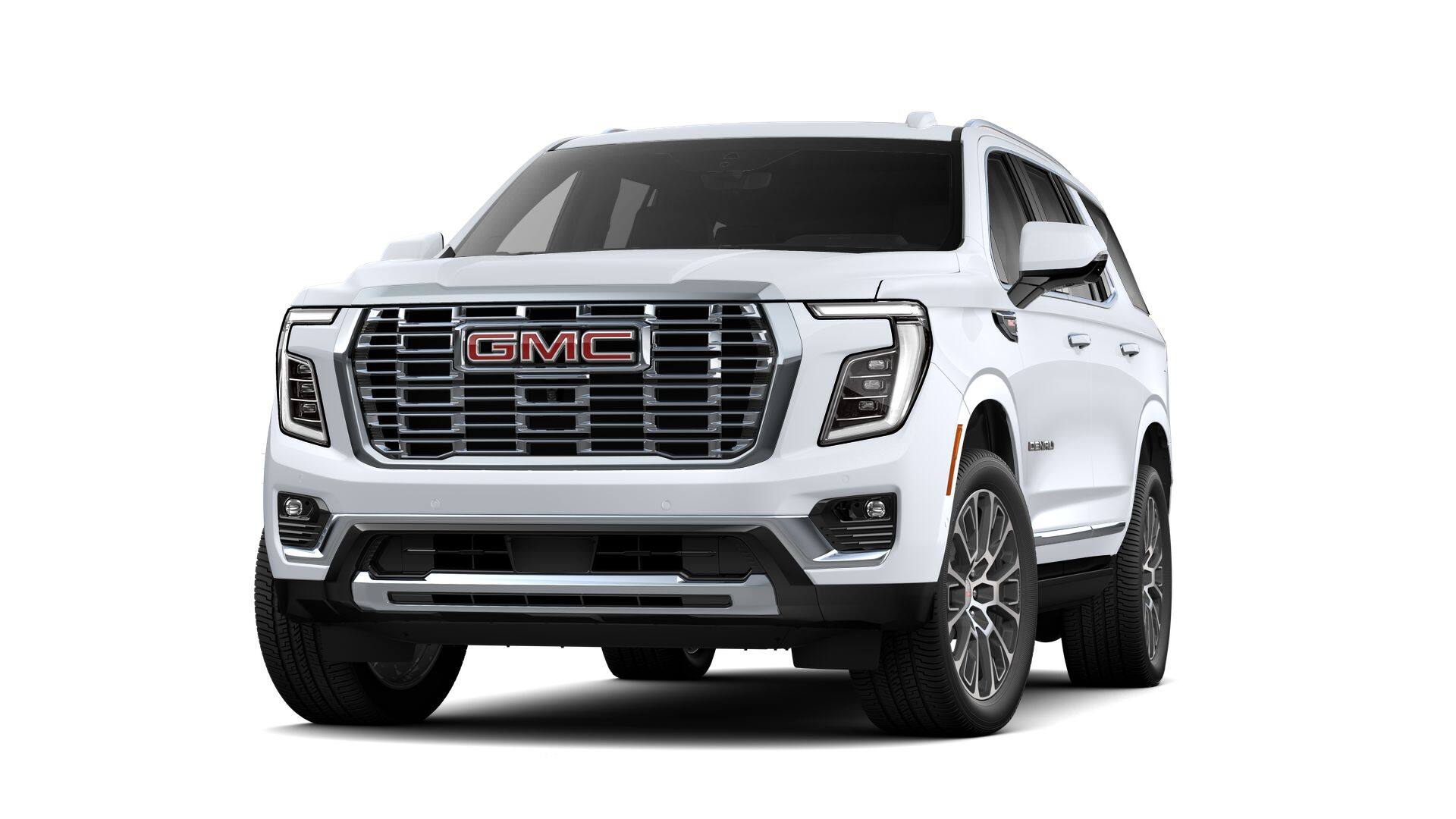2026 GMC Yukon Denali in Glacier White Tricoat — front three-quarter view