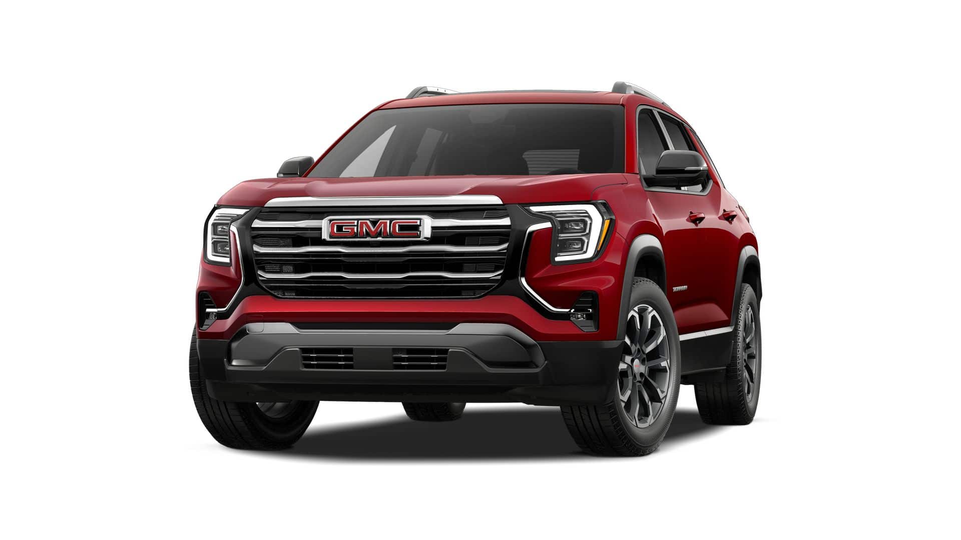 2027 GMC Terrain FWD Elevation in Volcanic Red Tintcoat — front three-quarter view
