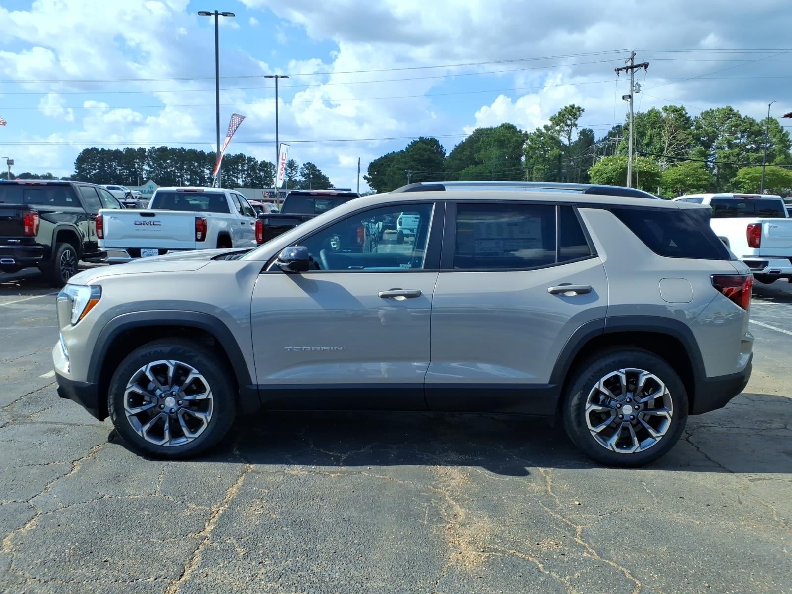 2026 GMC Terrain Elevation in Riverstone Metallic — front three-quarter view