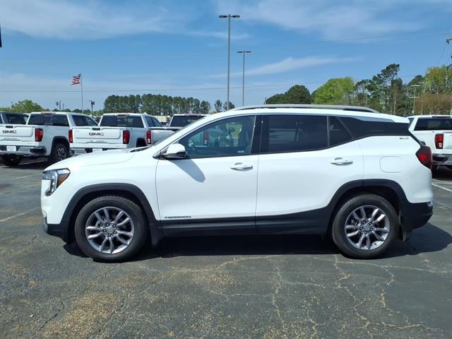 2023 GMC Terrain SLT in Summit White — front three-quarter view