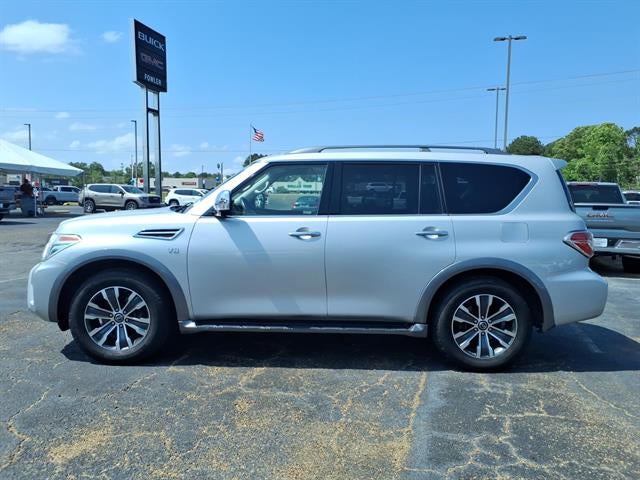 2018 Nissan Armada SL in Brilliant Silver — front three-quarter view