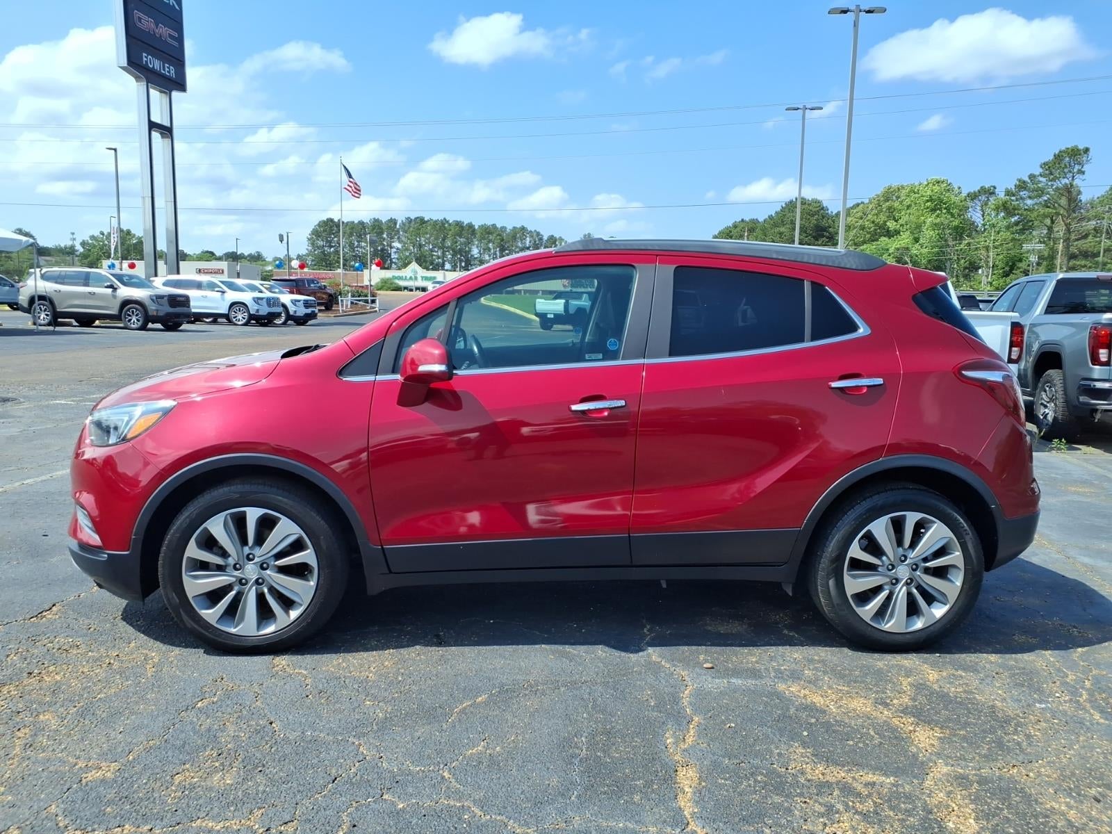 2019 Buick Encore Preferred in Includes (Cm5) Black Carbon Metallic Lower Exterior Accent Color, Paint Code W700s. — front three-quarter...